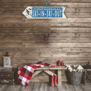 Ski In, Ski Out Arrow - Wood Wall Decor Shaped Wall Art Meissenburg Designs