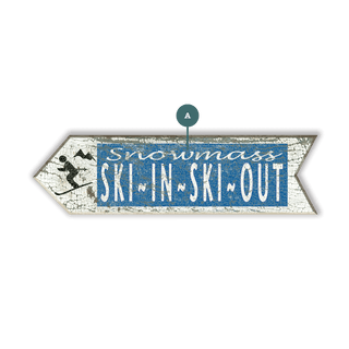 Ski In, Ski Out Arrow - Wood Wall Decor Shaped Wall Art Meissenburg Designs Wood 36" x 10" Left