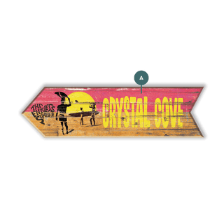 The Endless Summer Arrows - Wood Wall Decor Shaped Wall Art Bruce Brown Films Wood 36" x 10" Left