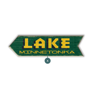 Directional Lake Arrows: Bottom Text - Wood Wall Decor Shaped Wall Art Marty Mummert Studio Wood 36" x 10" Left