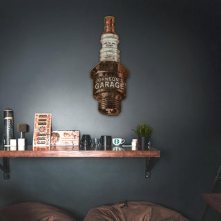 Curved Aluminum Spark Plug - Shaped Wall Art Meissenburg Designs