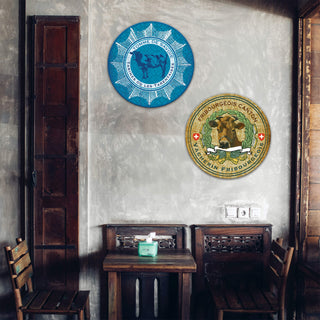 Blue Tomme de Savoie Cheese Label Shaped Wall Art Meissenburg Designs