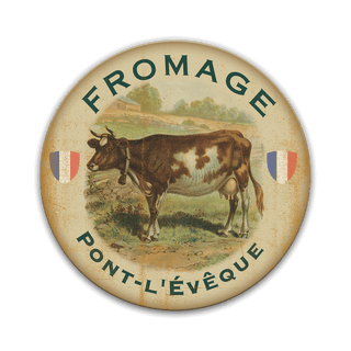 Fromage Pont-l'Évêque Cheese Label Shaped Wall Art Meissenburg Designs