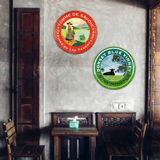 Red Tomme De Savoie Cheese Label Shaped Wall Art Meissenburg Designs
