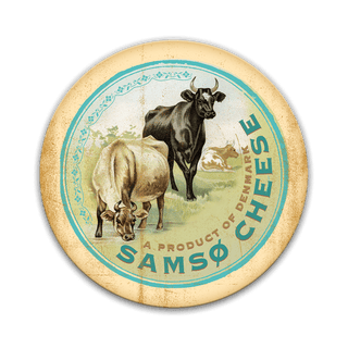 Samsø Cheese Label Shaped Wall Art Meissenburg Designs