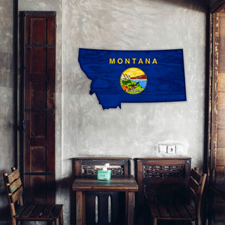 Montana State Flag - Shaped Wall Art