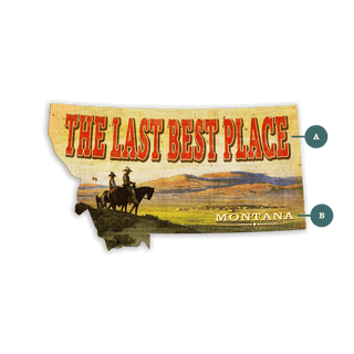 Montana Last Best Place Western Sign - Shaped Wall Art