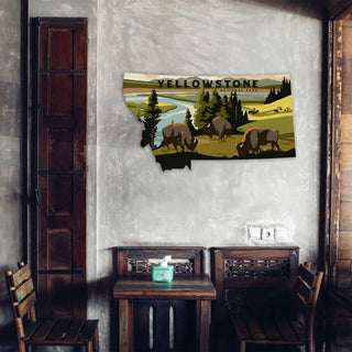 Yellowstone National Park Montana Cutout Sign - Shaped Wall Art