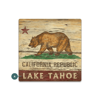 The Republic of California State Flag - Souvenirs & Gifts Souvenirs & Gifts Out West Design Wood Coaster (Pack of 12) 4" x 4"