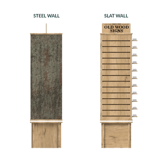 FOUR-SIDED ROTATING CUSTOMIZABLE FLOOR DISPLAY Merchandising Displays Out West Design