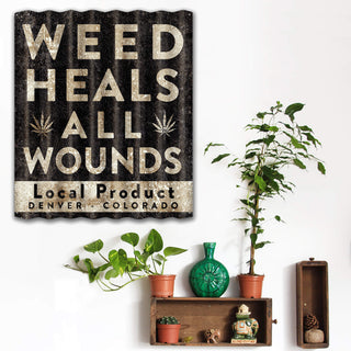 Weed Heals All Wounds - Wall Art Corrugated Wall Art Meissenburg Designs