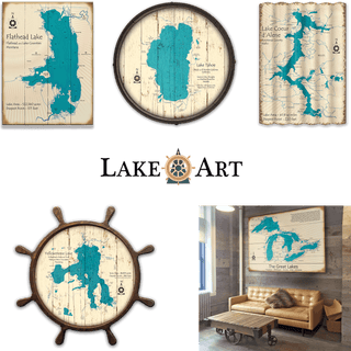 Lake Art - Any Lake Available Wood & Metal Wall Art Lake Art