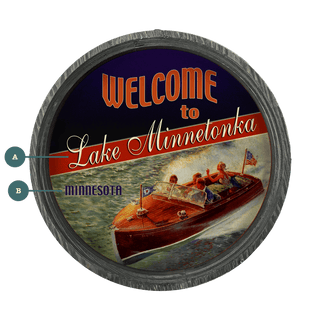 Red, White, and Blue Boaters - LED Barrel End Wall Art Barrel End Wall Art Meissenburg Designs