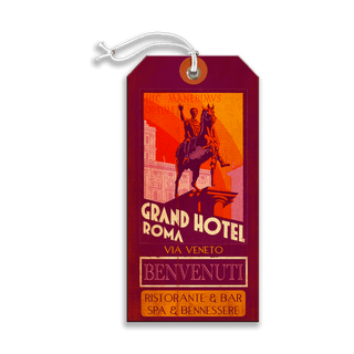 Grand Hotel Roma - Luggage Tag Luggage Tag Wall Art Meissenburg Designs