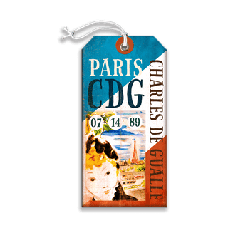 Charles de Gualle Airport - Luggage Tag Luggage Tag Wall Art Meissenburg Designs