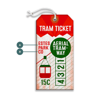 Estes Park Tram Ticket - Luggage Tag Luggage Tag Wall Art Meissenburg Designs