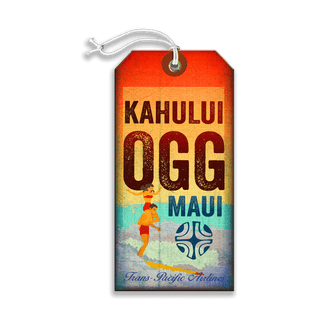 Trans Pacific Airlines: Kahului - Luggage Tag Luggage Tag Wall Art Meissenburg Designs