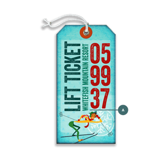 Whitefish Mountain Lift Ticket - Luggage Tag Luggage Tag Wall Art Meissenburg Designs