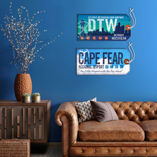 Detroit Metropolitan Airport - Luggage Tag Luggage Tag Wall Art Meissenburg Designs