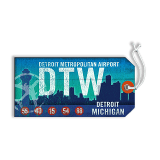 Detroit Metropolitan Airport - Luggage Tag Luggage Tag Wall Art Meissenburg Designs