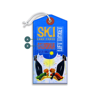 Ski Lift Ticket - Luggage Tag Luggage Tag Wall Art Meissenburg Designs