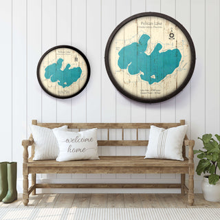Pelican Lake, Oneida County, WI on a Barrel End Barrel End Wall Art Lake Art