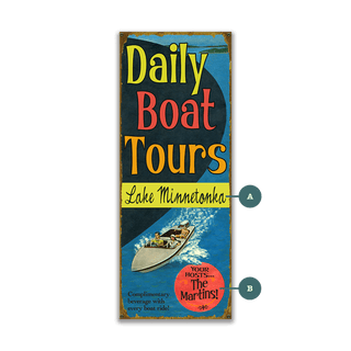 Daily Boat Tours - Wood & Metal Wall Art Wood & Metal Wall Art Meissenburg Designs Metal 7" x 16"