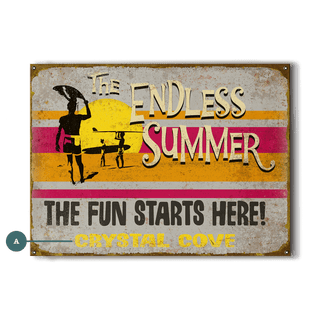 The Endless Summer: Crystal Cove - Wood & Metal Wall Art Wood & Metal Wall Art Bruce Brown Films Metal 12" x 9"