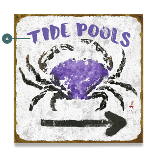 Tide Pools - Wood & Metal Wall Art Wood & Metal Wall Art FishAye Trading Company Metal 18" x 18" Right