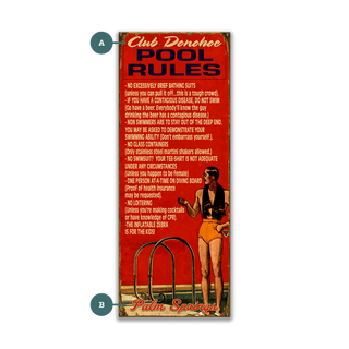 Pool Rules for Men - Wood & Metal Wall Art Wood & Metal Wall Art Meissenburg Designs Metal 7" x 16"