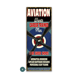Aviation Career Training - Wood & Metal Wall Art Wood & Metal Wall Art Meissenburg Designs Metal 7" x 16"