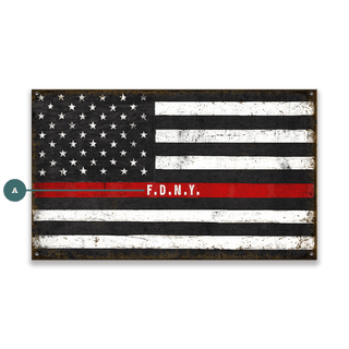 Thin Red Line - Wood & Metal Wall Art Wood & Metal Wall Art Meissenburg Designs Metal 14" x 8"