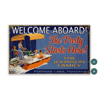 Welcome Aboard: Personalized - Wood & Metal Wall Art Wood & Metal Wall Art Meissenburg Designs Metal 24" x 14"