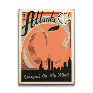 Atlanta Georgia On My Mind - Wood & Metal Wall Art Wood & Metal Wall Art Anderson Design Group Metal 9" x 12"