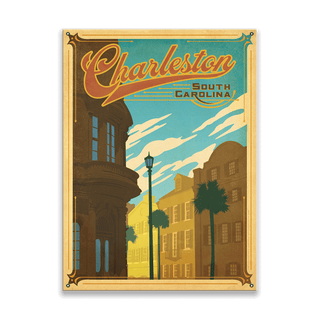 Charleston, South Carolina - Wood & Metal Wall Art Wood & Metal Wall Art Anderson Design Group Metal 9" x 12"