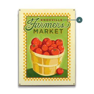 Knoxville Farmer's Market - Wood & Metal Wall Art Wood & Metal Wall Art Anderson Design Group Metal 9" x 12"