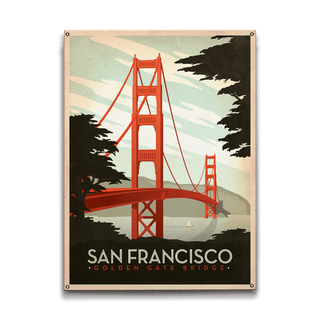 San Francisco Golden Gate Bridge - Wood & Metal Wall Art Wood & Metal Wall Art Anderson Design Group Metal 9" x 12"