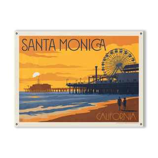 Santa Monica Pier: Sunset - Wood & Metal Wall Art Wood & Metal Wall Art Anderson Design Group Metal 9" x 12"