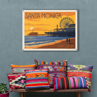 Santa Monica Pier: Sunset - Wood & Metal Wall Art Wood & Metal Wall Art Anderson Design Group