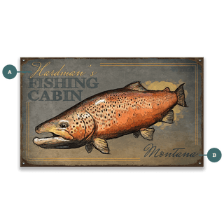 Hardman's Fishing Cabin - Wood & Metal Wall Art Wood & Metal Wall Art Ed Anderson Metal 14" x 24"