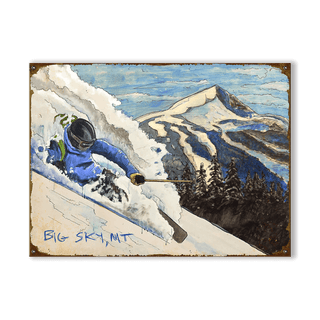 Ski the Dream in Big Sky - Wood & Metal Wall Art Wood & Metal Wall Art Ed Anderson Metal 17" x 23"
