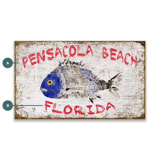 Pensacola Porgy - Wood & Metal Wall Art Wood & Metal Wall Art FishAye Trading Company Metal 14" x 8"