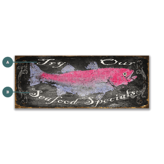 Try Our Seafood Specials: Black Back - Wood & Metal Wall Art Wood & Metal Wall Art FishAye Trading Company Metal 16" x 7"