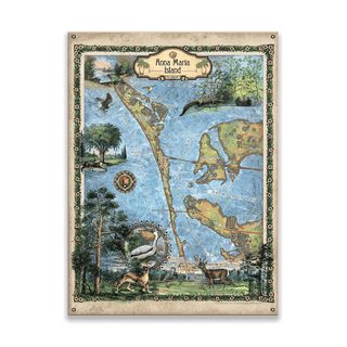 Anna Maria Island, Florida: Illustrated Map - Wood & Metal Wall Art Wood & Metal Wall Art Lisa Middleton Metal 17" x 23"