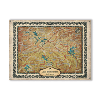 Lakes and Mountains of North Georgia: Illustrated Map - Wood & Metal Wall Art Wood & Metal Wall Art Lisa Middleton Metal 23" x 17"