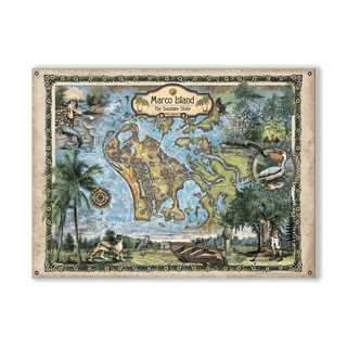 Marco Island, Florida: Illustrated Map - Wood & Metal Wall Art Wood & Metal Wall Art Lisa Middleton Metal 23" x 17"