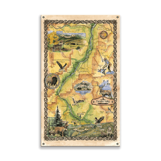 Paradise Valley, Montana: Illustrated Map - Wood & Metal Wall Art Wood & Metal Wall Art Lisa Middleton Metal 14" x 24"