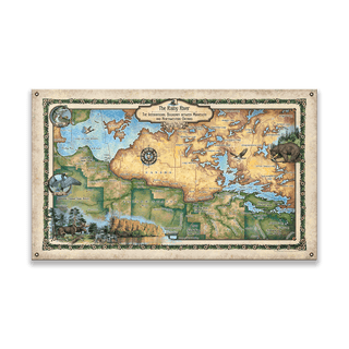The Rainy River: Illustrated Map - Wood & Metal Wall Art Wood & Metal Wall Art Lisa Middleton Metal 24" x 14"