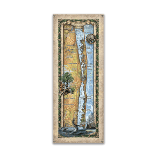Vero Beach, Orchid Island, and the Indian River: Illustrated Map - Wood & Metal Wall Art Wood & Metal Wall Art Lisa Middleton Metal 14" x 36"