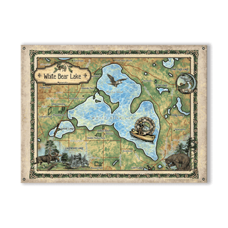 White Bear Lake, Minnesota: Illustrated Map - Wood & Metal Wall Art Wood & Metal Wall Art Lisa Middleton Metal 23" x 17"